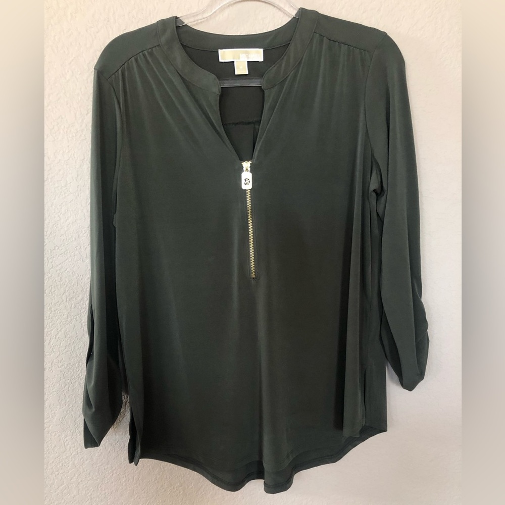 Michael Kors Olive Green Blouse Size M
